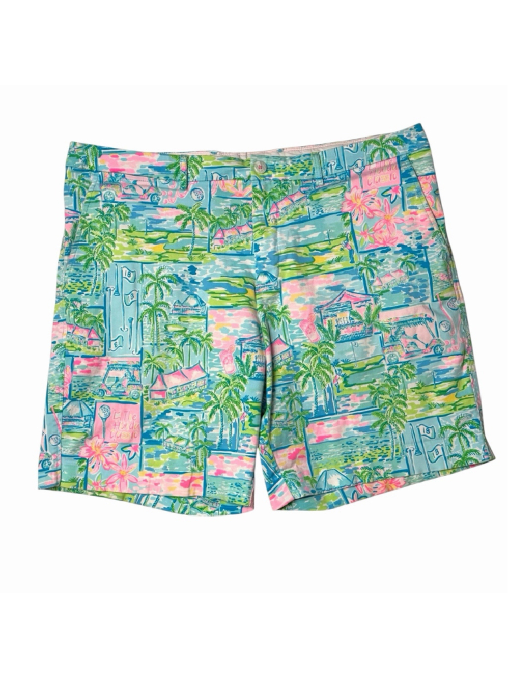 Lilly Pulitzer MENS BEAUMONT SHORT in MULTI HONDA CLASSIC TOILE - 40 - EUC